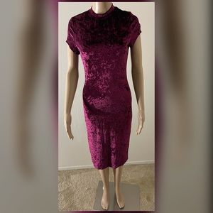 Shein velvet burgundy dress